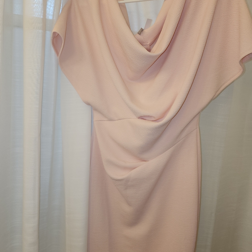 Pink ankle length pencil dress